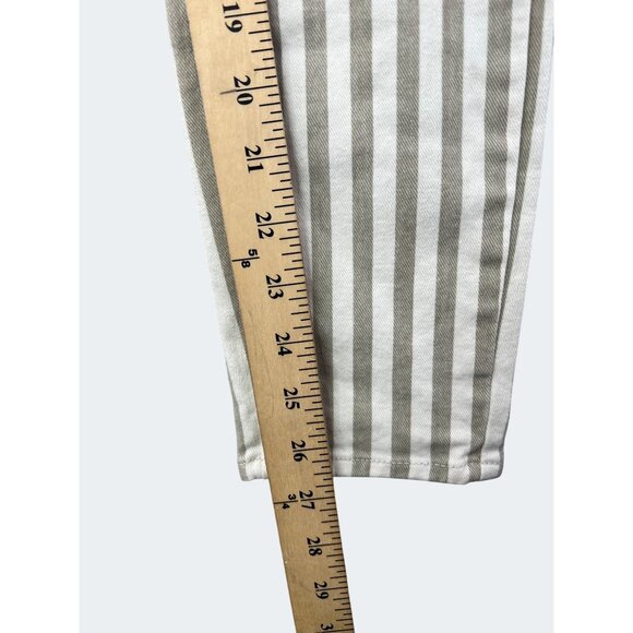 Paige Verdugo Ankle Skinny Jeans Womens Gray/White Striped Stretch Size 26 - Picture 10 of 16